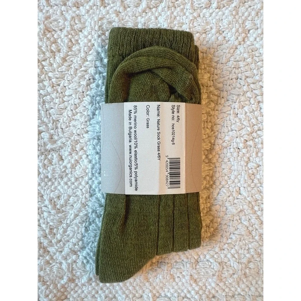 Nui Organics Nature Socks Grass Green 4/6y